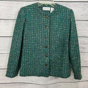Alfred Dunner Tweed Button-Up Jacket, Size 6P